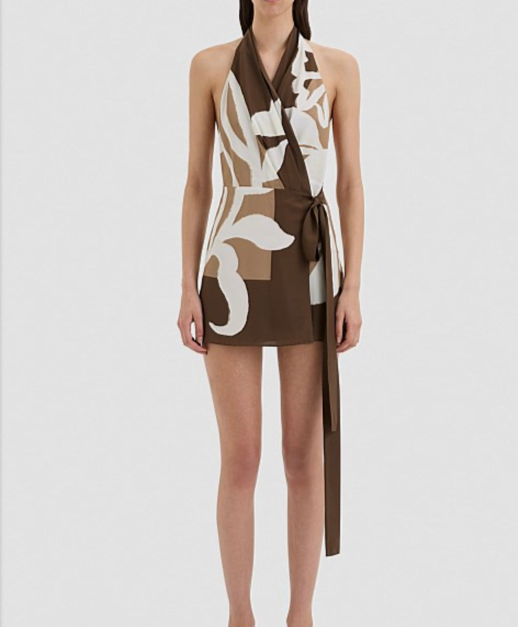 PORTIA WRAP HALTER DRESS