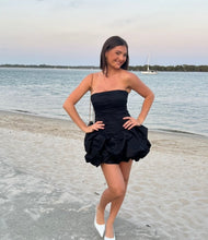 Load image into Gallery viewer, VIOLETTE BUBBLE MINI DRESS BLACK
