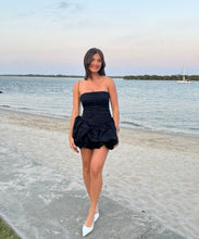 Load image into Gallery viewer, VIOLETTE BUBBLE MINI DRESS BLACK
